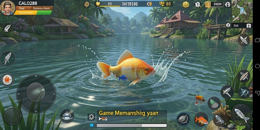 Tampilan gameplay CALO288 yang menampilkan pengalaman memancing nyata.