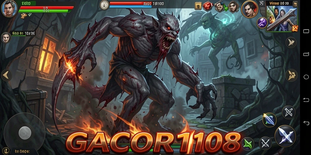 Tampilkan gameplay menegangkan GACOR108 saat melawan makhluk horor.