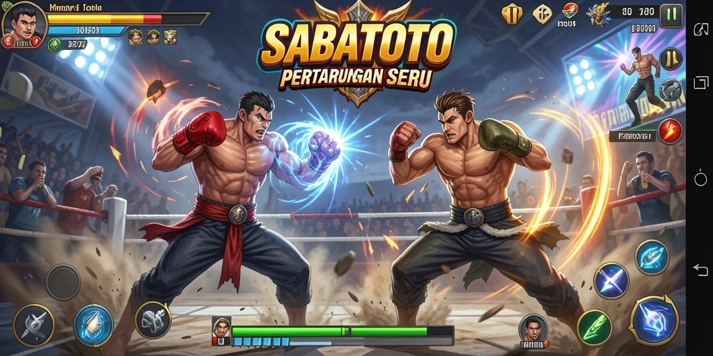 Screenshot menunjukkan aksi pertarungan menegangkan dalam SABATOTO.